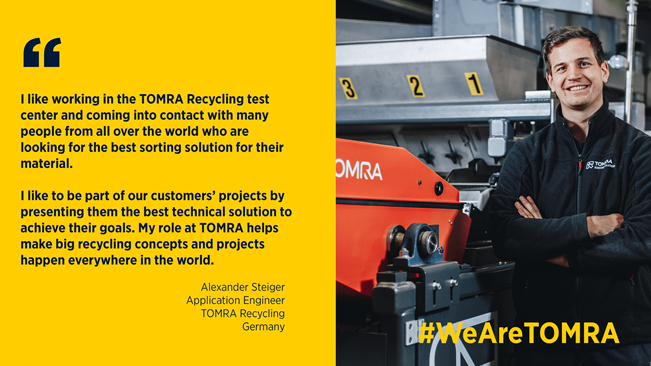 Profile image of and quote from Alexander Steiger, TOMRA Recycling